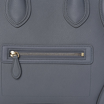 Celine Drummed Calfskin Mini Luggage Kohl 11 of 11
