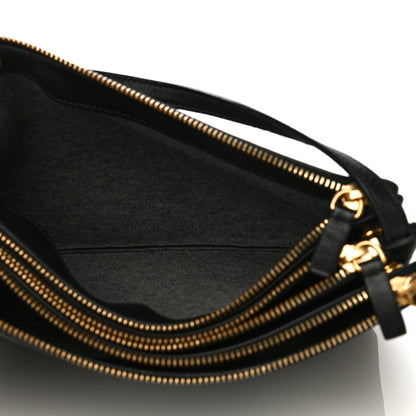 Celine Lambskin Large Trio Crossbody Bag Black 6 of 17