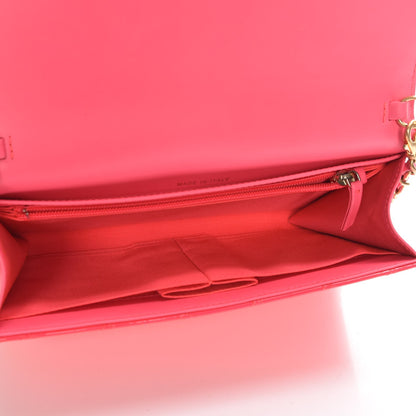 Chanel Patent Quilted Boy Wallet On Removable Chain WOC Pink 6 of 10