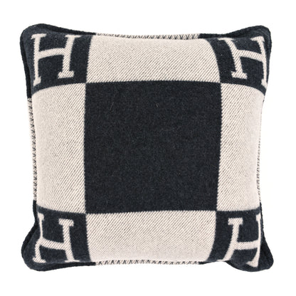 Hermes Wool Cashmere Avalon Pillow PM Ecru Gris Fonce 2 of 3
