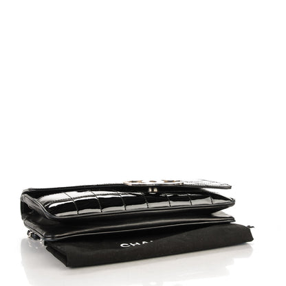 Chanel Patent Square Stitched CC Flap Clutch Black 4 of 7