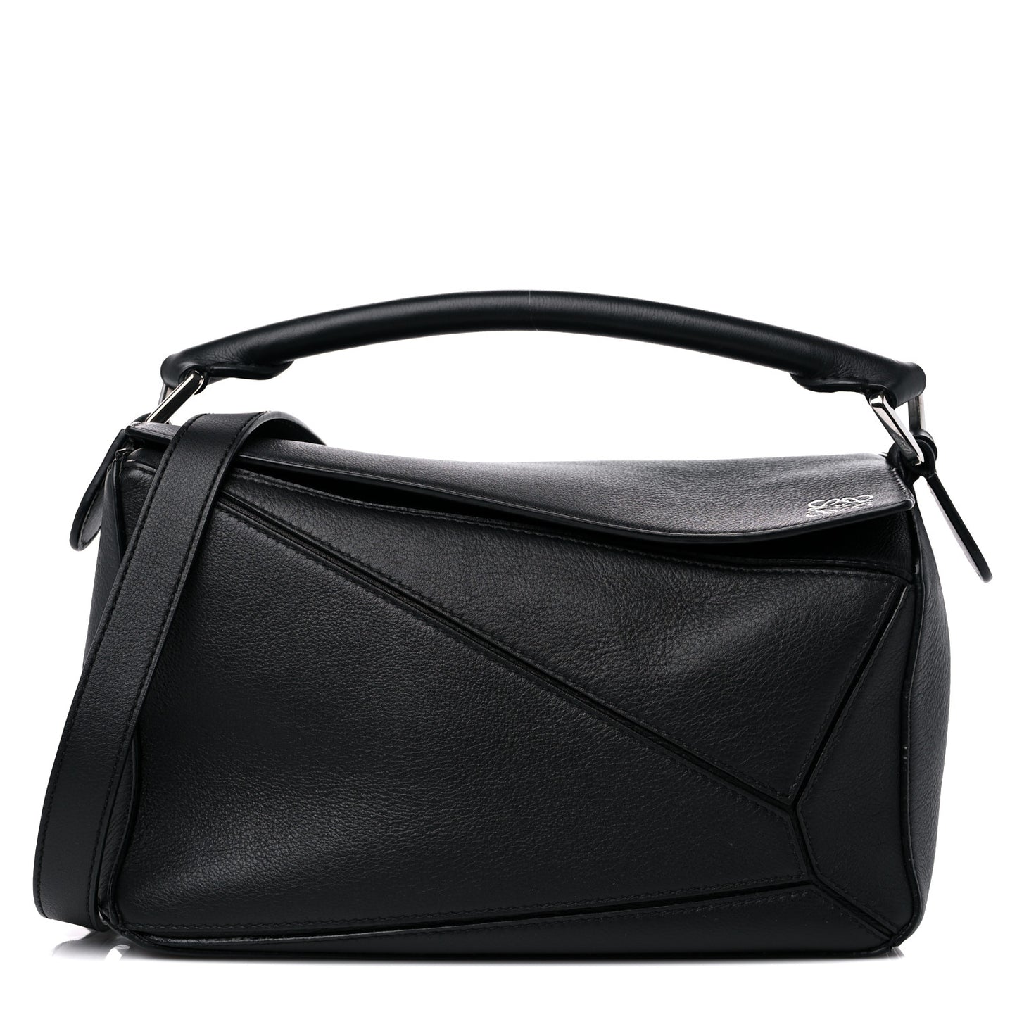 Calfskin Small Puzzle Bag Black