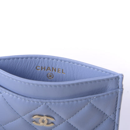 Chanel Lambskin Quilted Card Holder Light Blue 10 of 11
