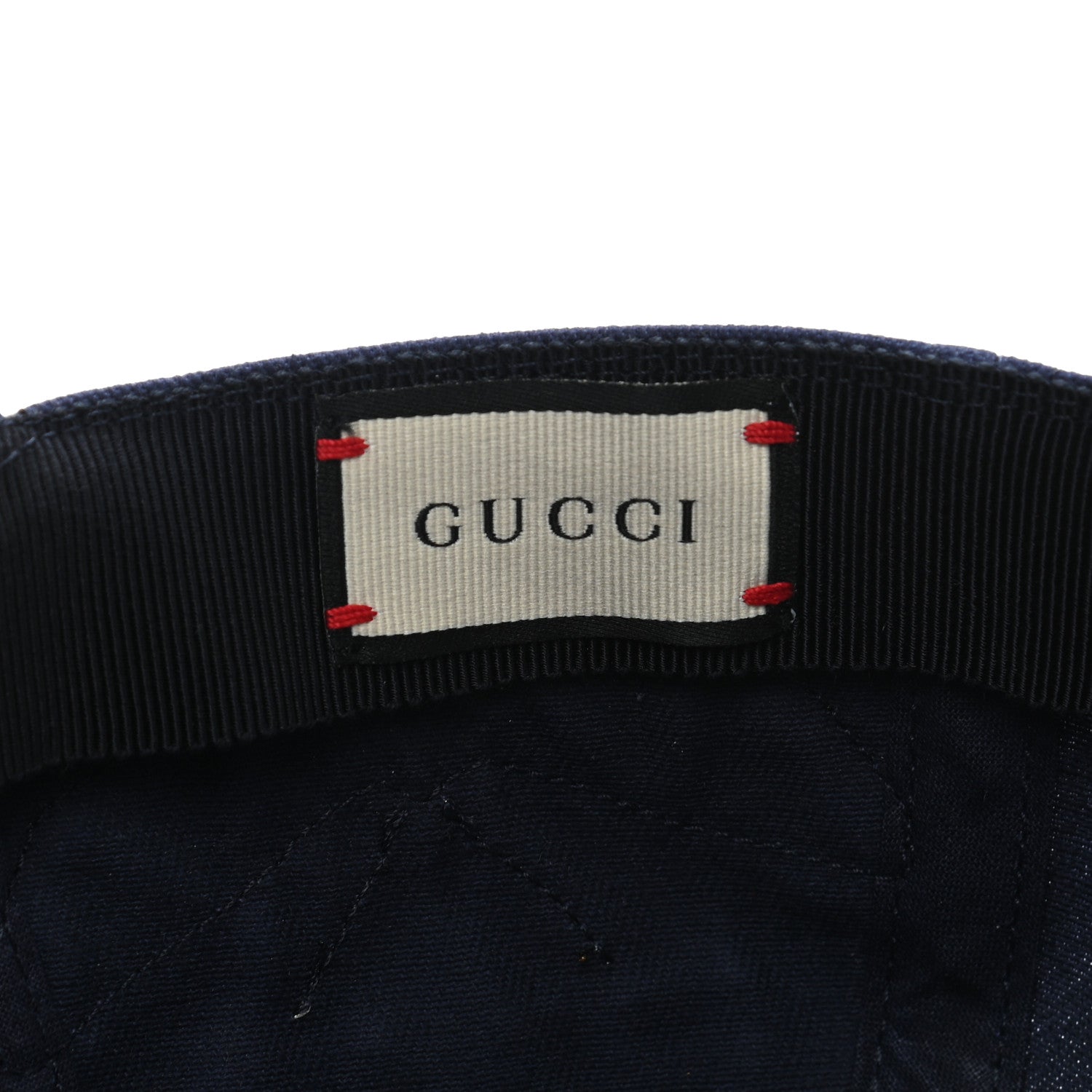 Gucci Cotton Moth Embroidered Baseball Hat 57 Navy 8 of 10