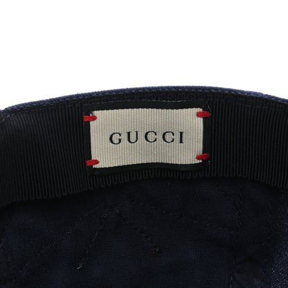 Gucci Cotton Moth Embroidered Baseball Hat 57 Navy 8 of 10