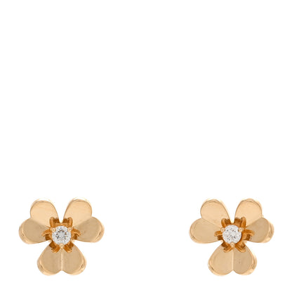 Van Cleef & Arpels 18K Yellow Gold Diamond Mini Frivole Earrings 1 of 5