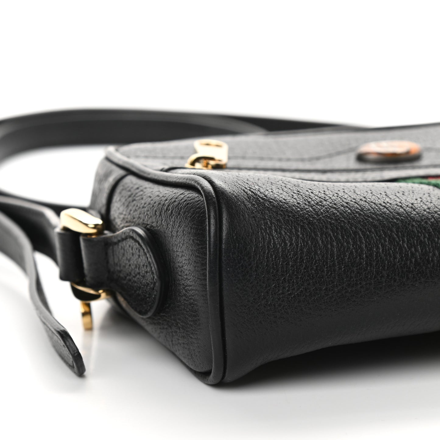 Calfskin Web Mini Ophidia Shoulder Bag Black