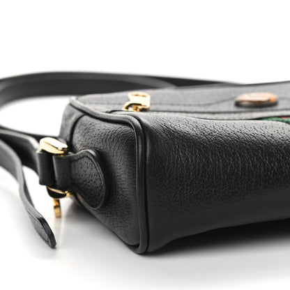Gucci Calfskin Web Mini Ophidia Shoulder Bag Black 8 of 9