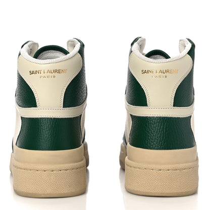 Saint Laurent Calfskin Mid Top Sneakers 37 Green 6 of 15