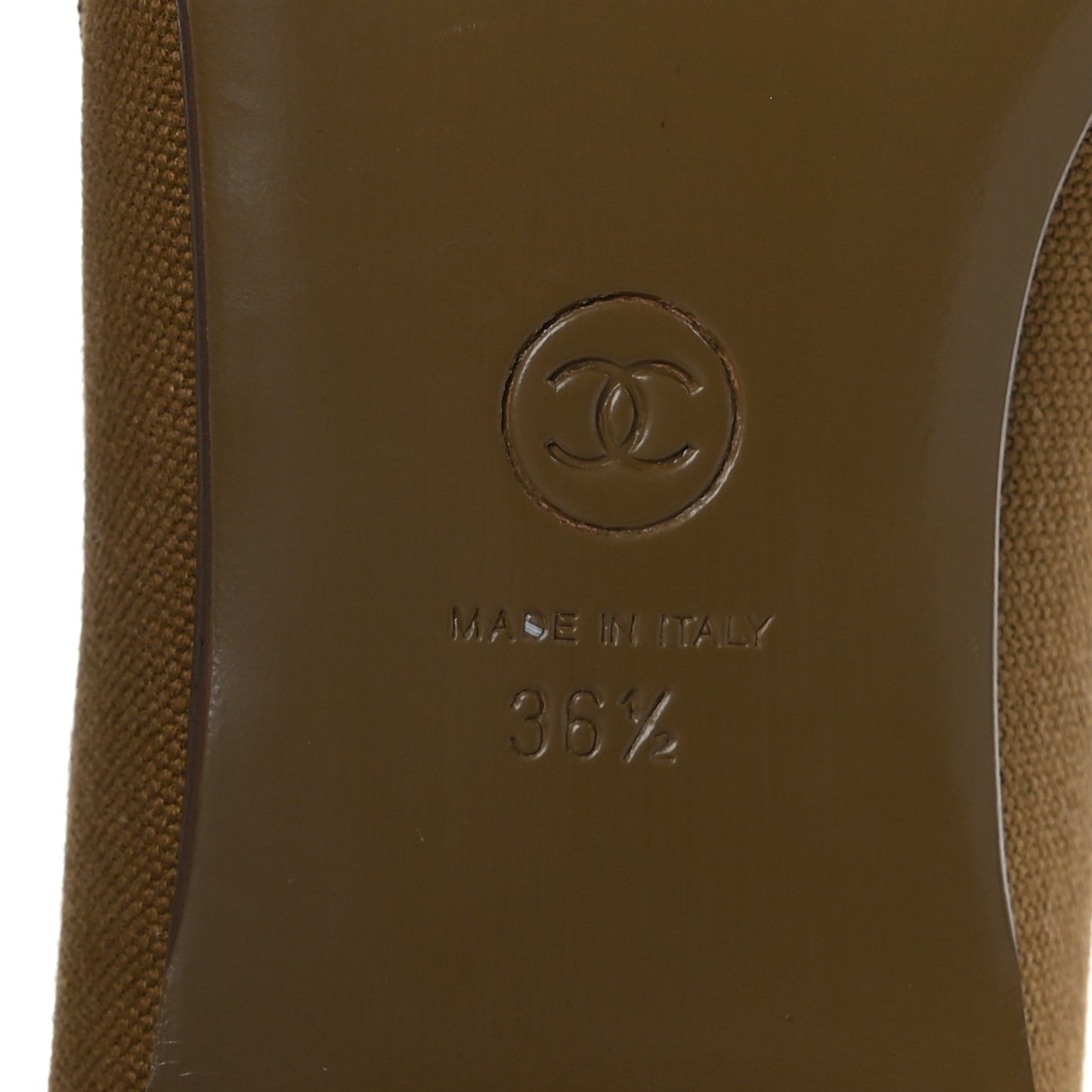 Canvas CC Chain Mocassin Loafers 36.5 Brown