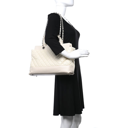 Chanel Aged Calfskin Quilted Be CC Tote Dark White 2 of 15
