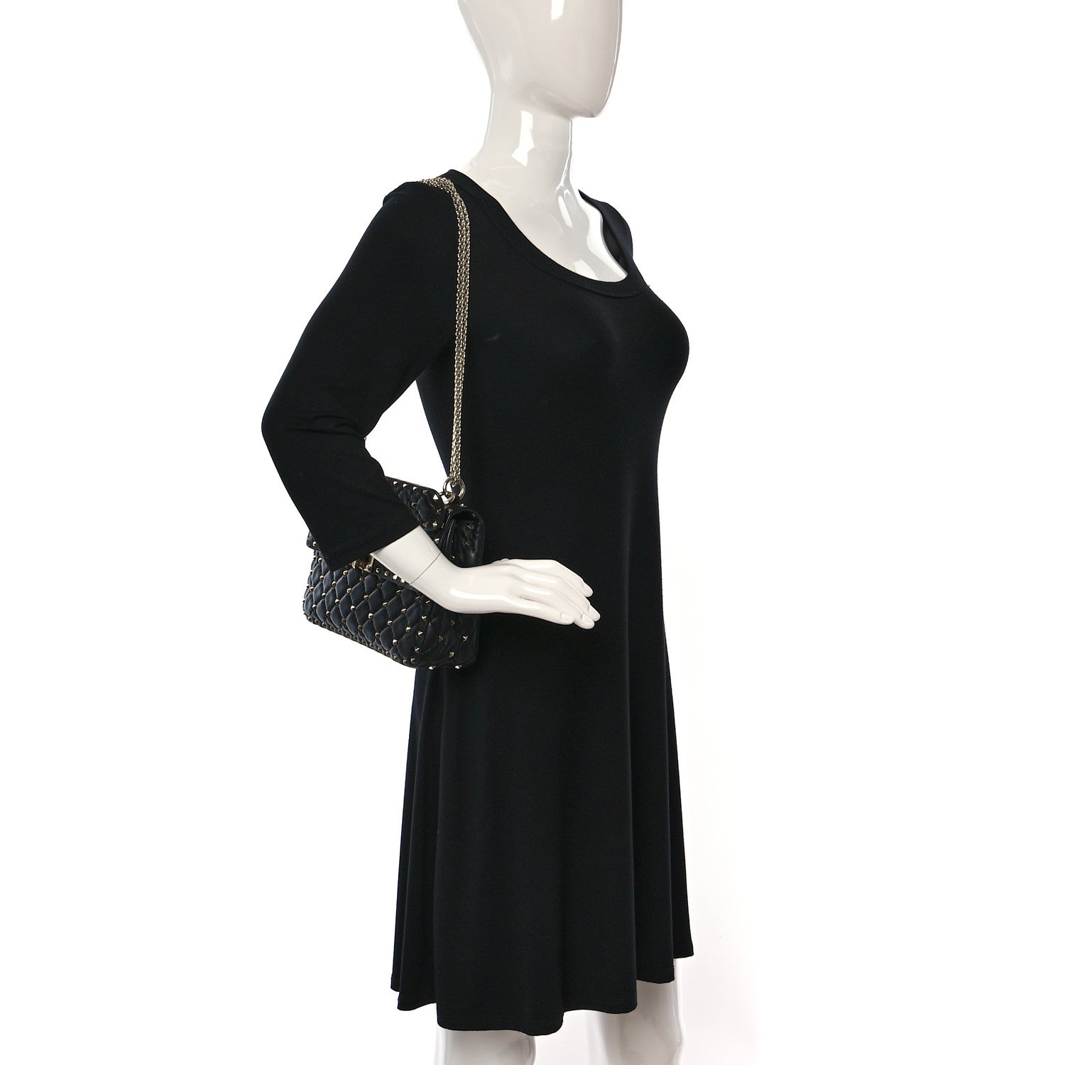 Valentino Garavani Lambskin Medium Rockstud Spike Shoulder Bag Black 2 of 10