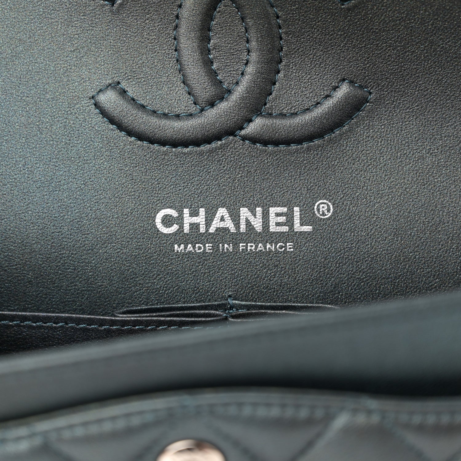 Chanel Iridescent Lambskin Quilted Small Double Flap Green 6 of 14