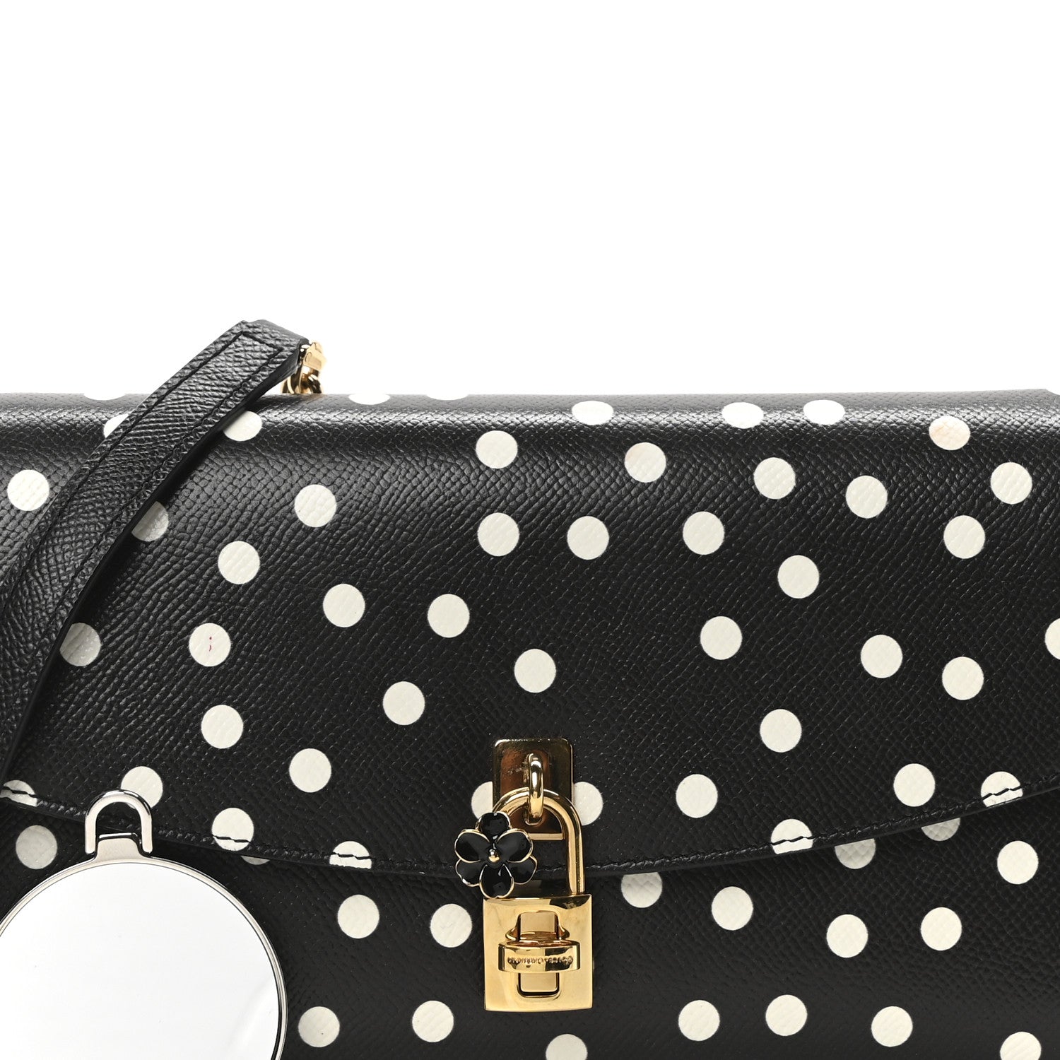 Dolce & Gabbana Dauphine Polka Dot Print Shoulder Bag Black 3 of 10