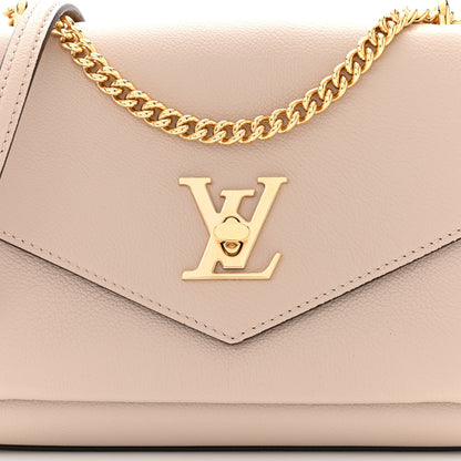 Louis Vuitton Soft Calfskin Mylockme Chain Bag BB Greige 7 of 9