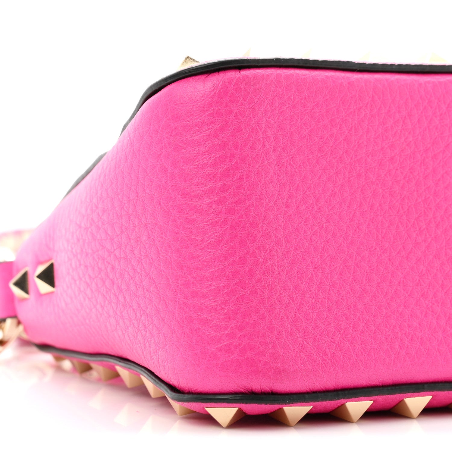 Valentino Garavani Pebbled Calfskin Small Rockstud Flip Lock Shoulder Bag Fuxia 8 of 9