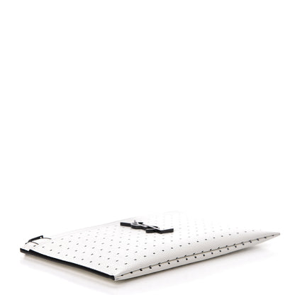 Saint Laurent Calfskin Square Dot Zip Bill Pouch White 4 of 8