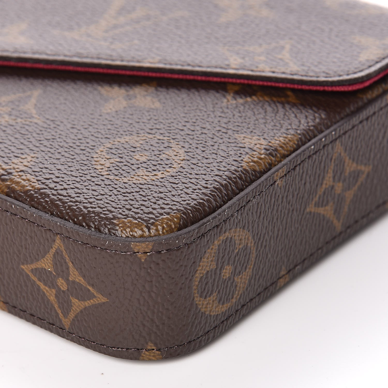 Louis Vuitton Monogram Pochette Felicie Chain Wallet Fuchsia 9 of 10