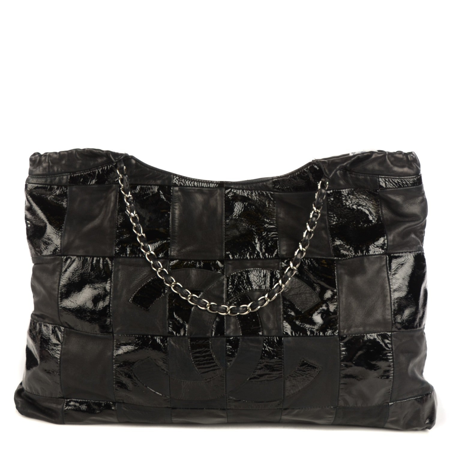 Chanel Patent Patchwork Large Brooklyn Tote Black 1 of 8