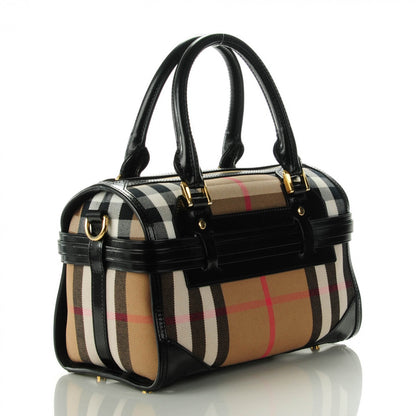 Burberry House Check Bridle Calfskin Medium Alchester Bowling Bag Black 3 of 7
