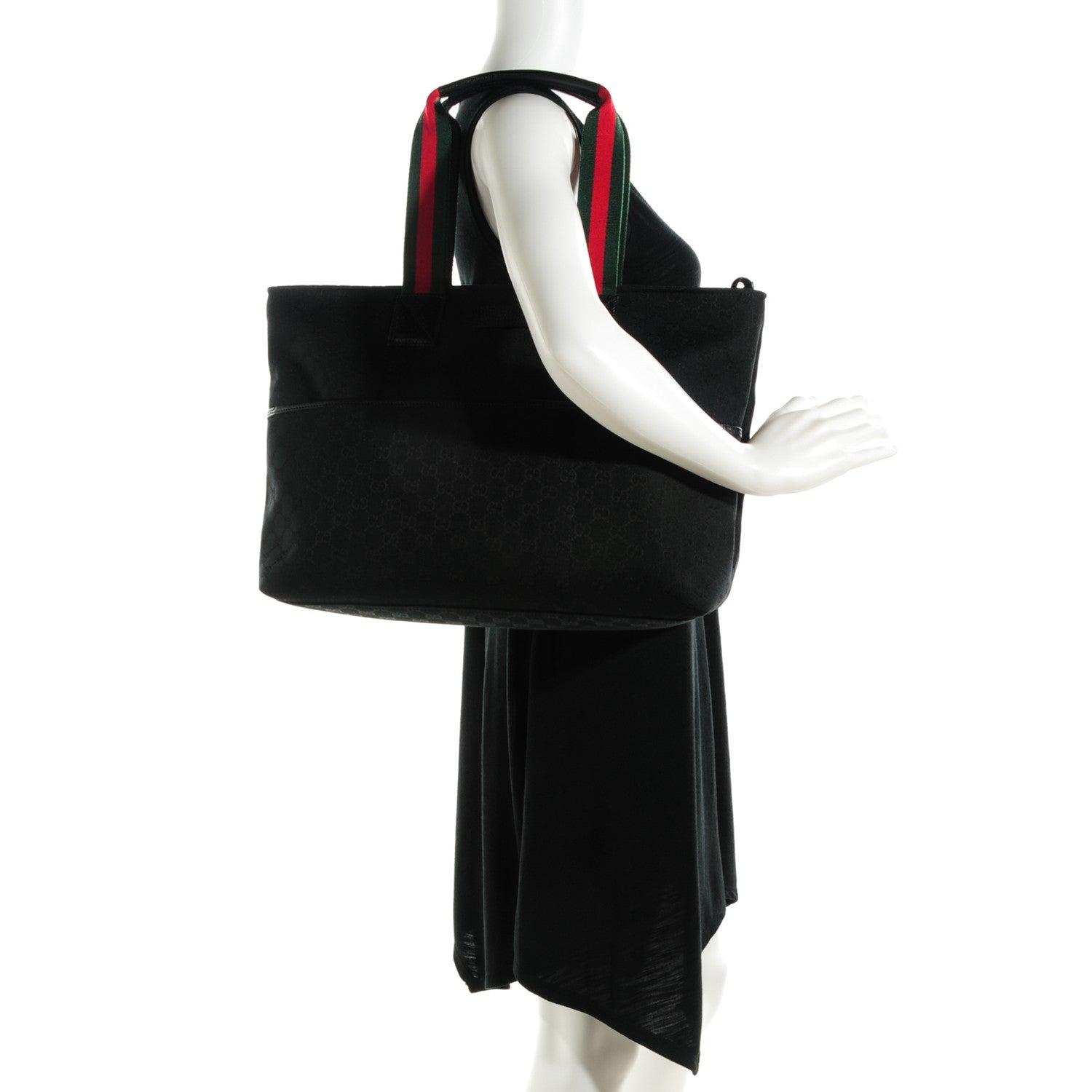 Gucci Monogram Web Large Diaper Tote Black 2 of 7