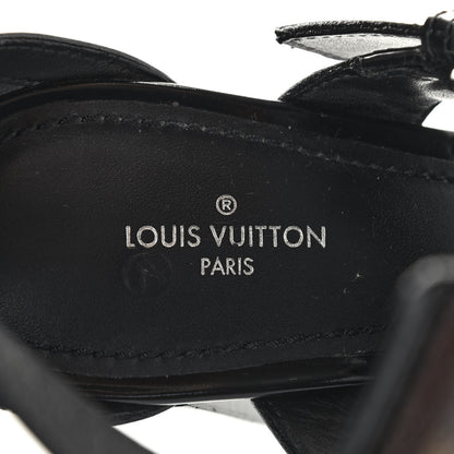 Louis Vuitton Patent Calfskin Monogram Star Trail Sandal 38 Black 6 of 10