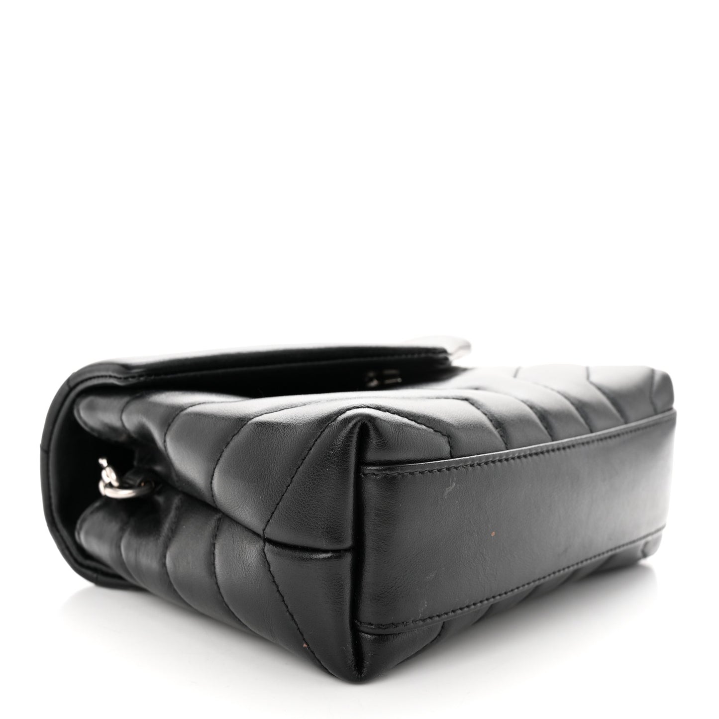 Calfskin Y Quilted Monogram Toy Loulou Crossbody Bag Black