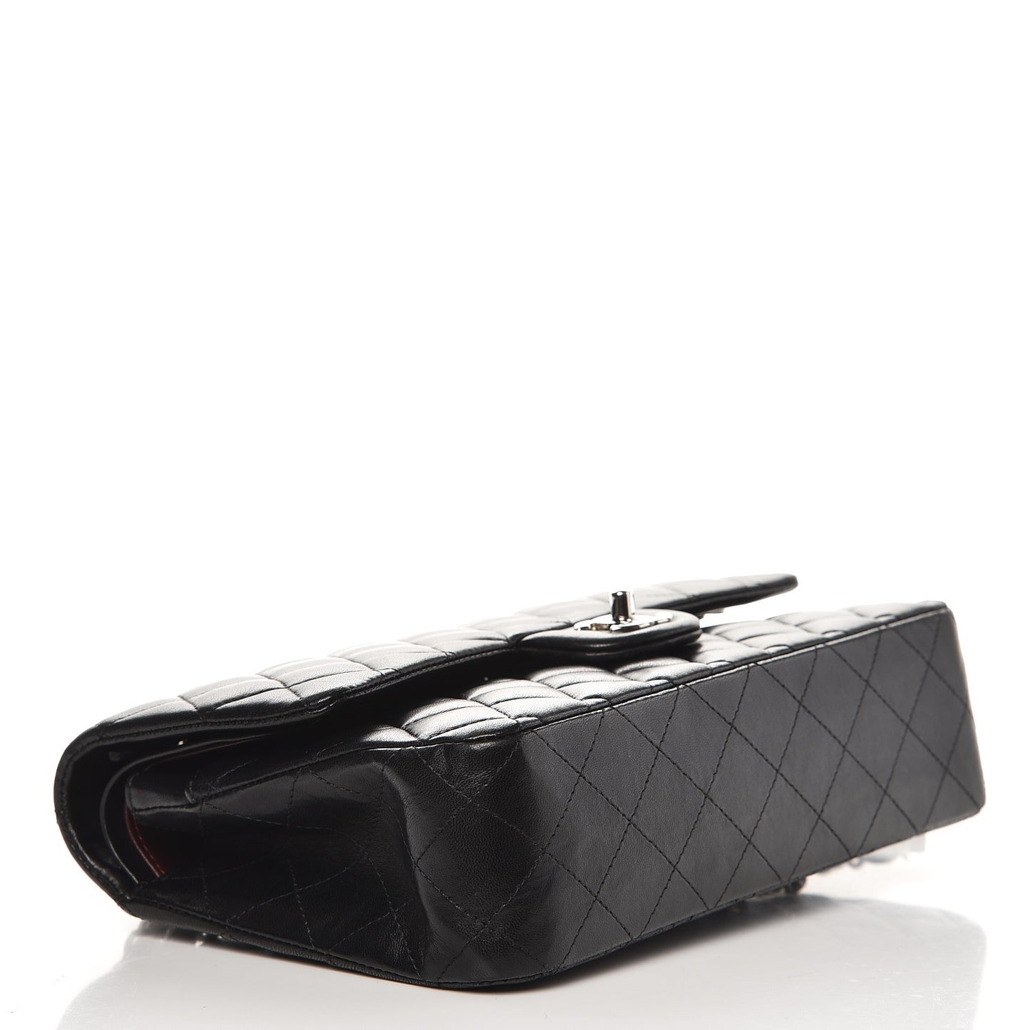 Lambskin Quilted Medium Double Flap Black