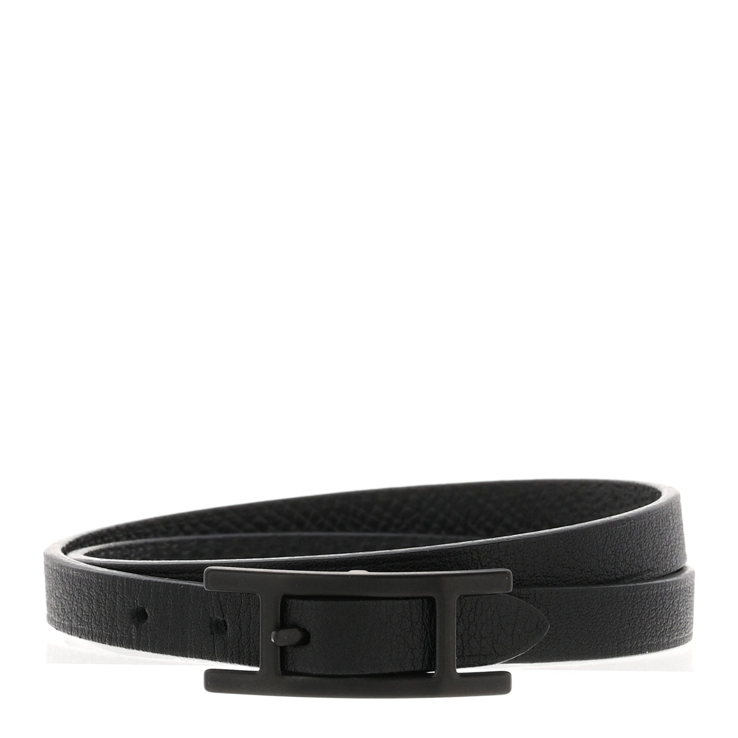 Hermes Epsom Swift Behapi Double Tour Bracelet T6 Black 1 of 5