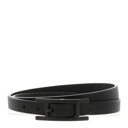 Hermes Epsom Swift Behapi Double Tour Bracelet T6 Black 1 of 5