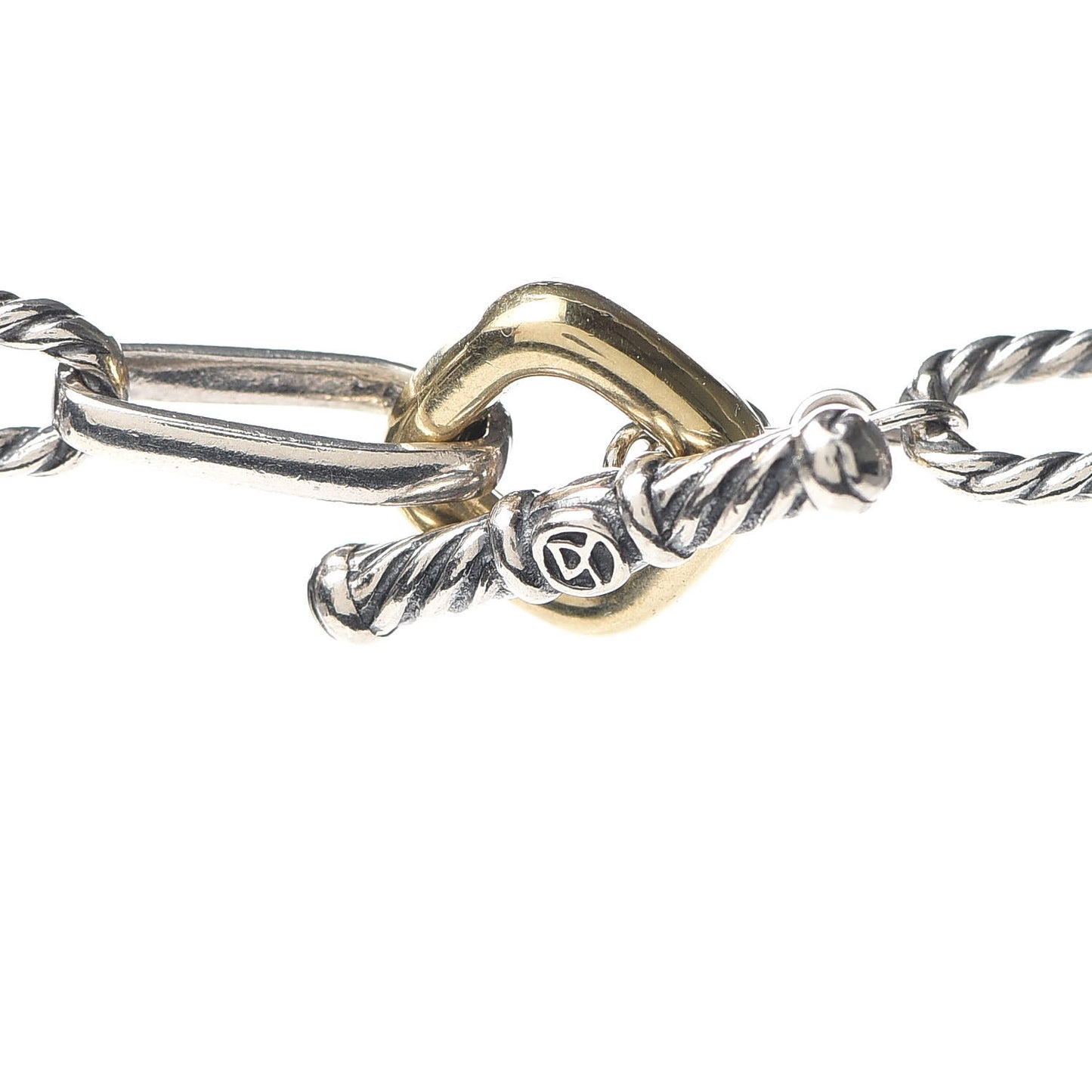Sterling Silver 18K Yellow Gold Figaro Chain Link Necklace