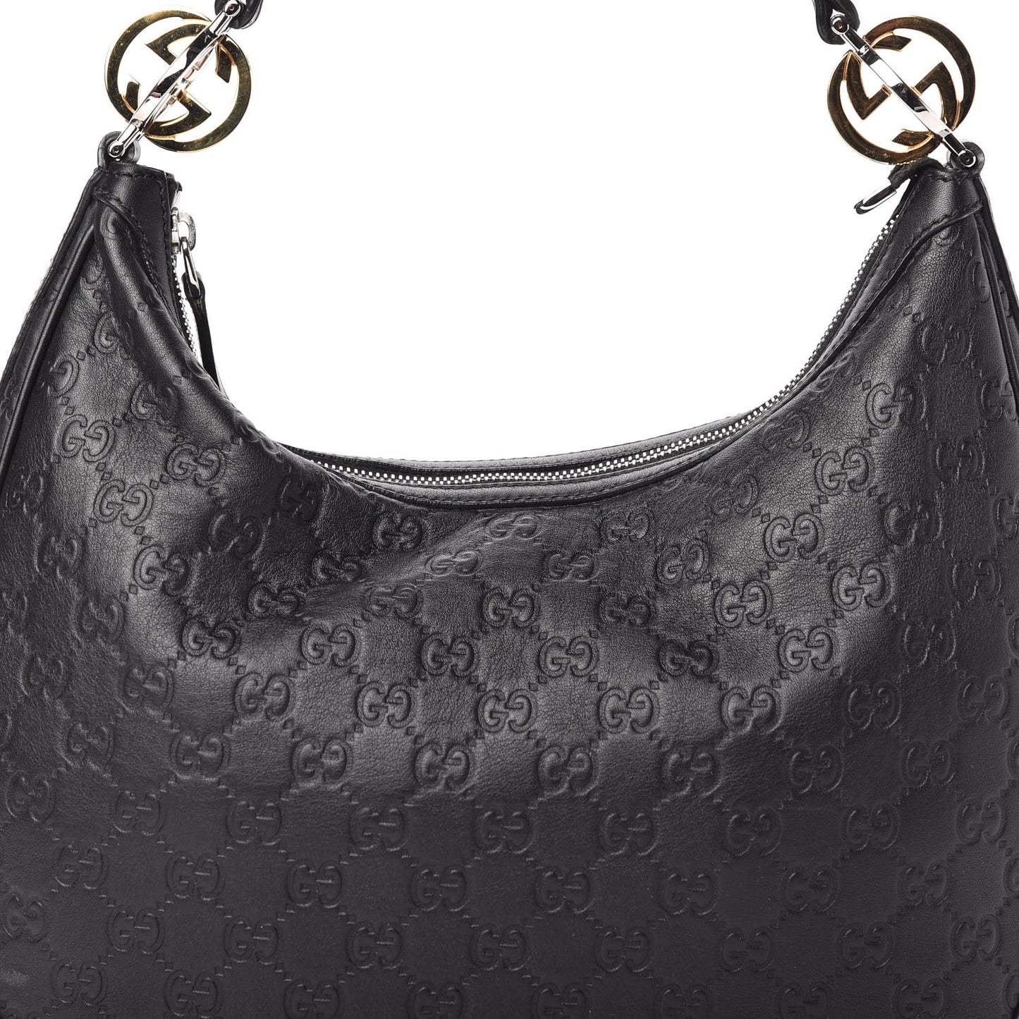 Guccissima Medium GG Twins Hobo Black