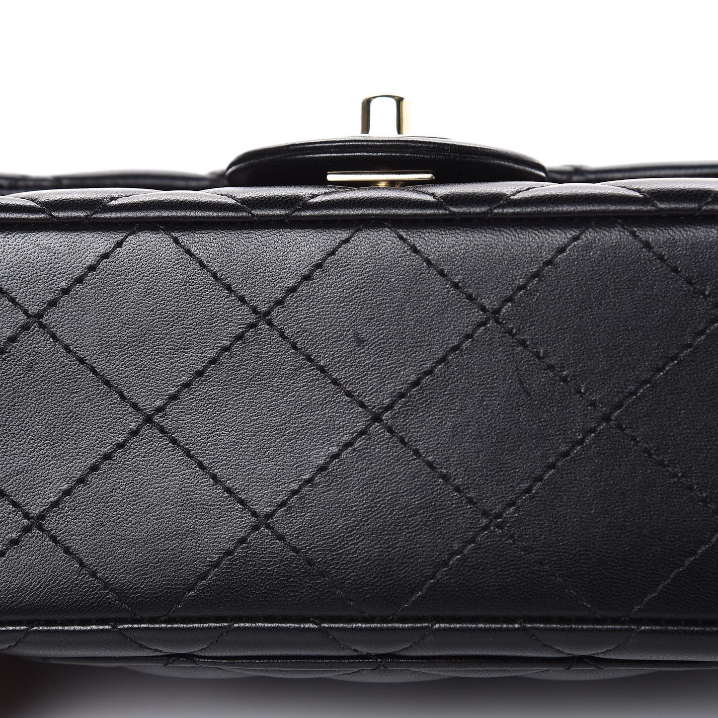 Lambskin Quilted Mini Rectangular Flap Black