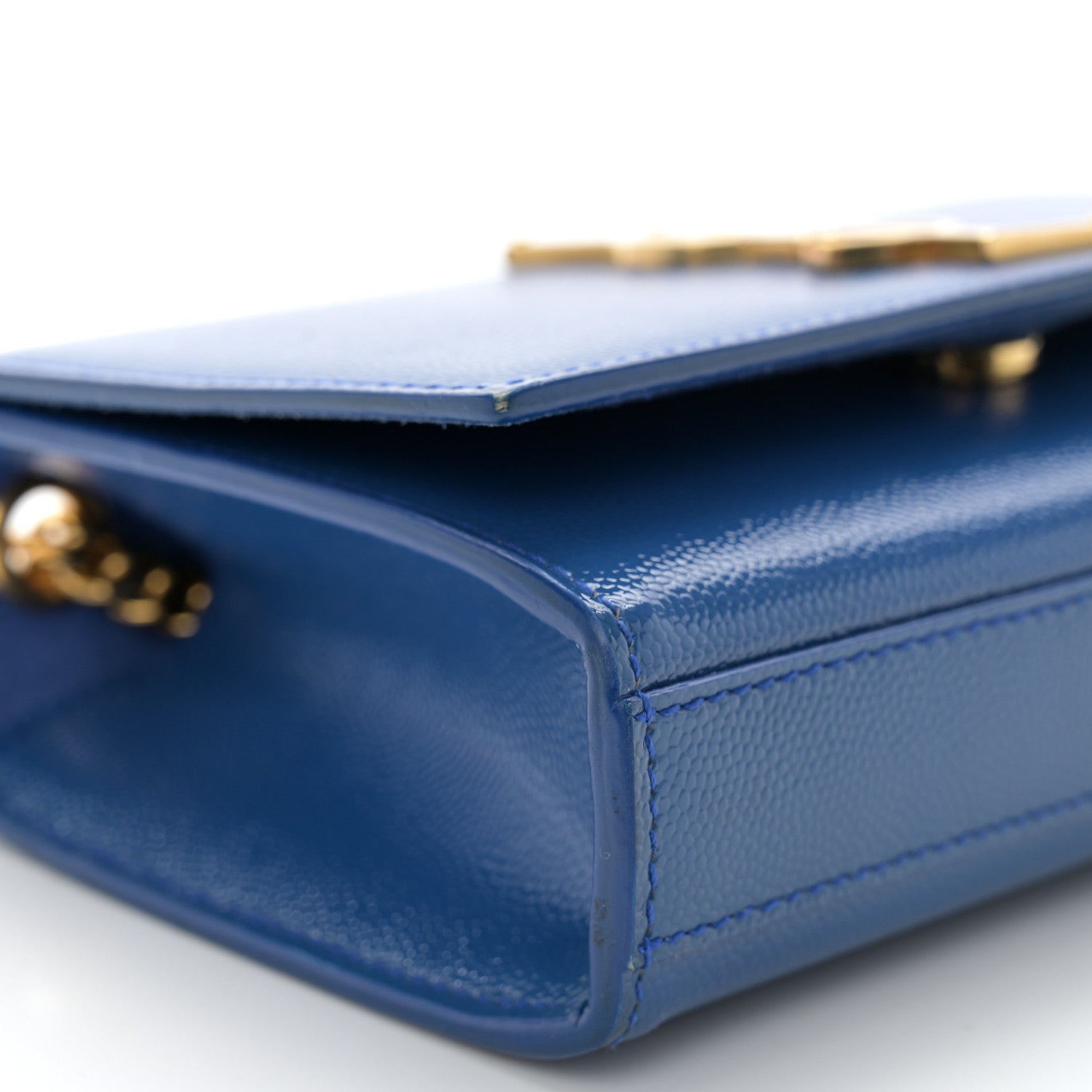 Saint Laurent Grain De Poudre Small Classic Monogram Kate Satchel Royal Blue 9 of 10