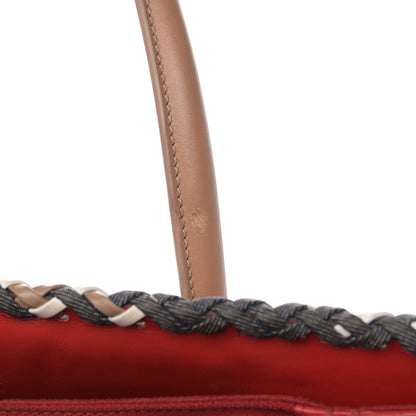 Christian Louboutin Calfskin Mexinodo Beaded Studded Triple Gusset Large Paloma Beige Blue 17 of 26