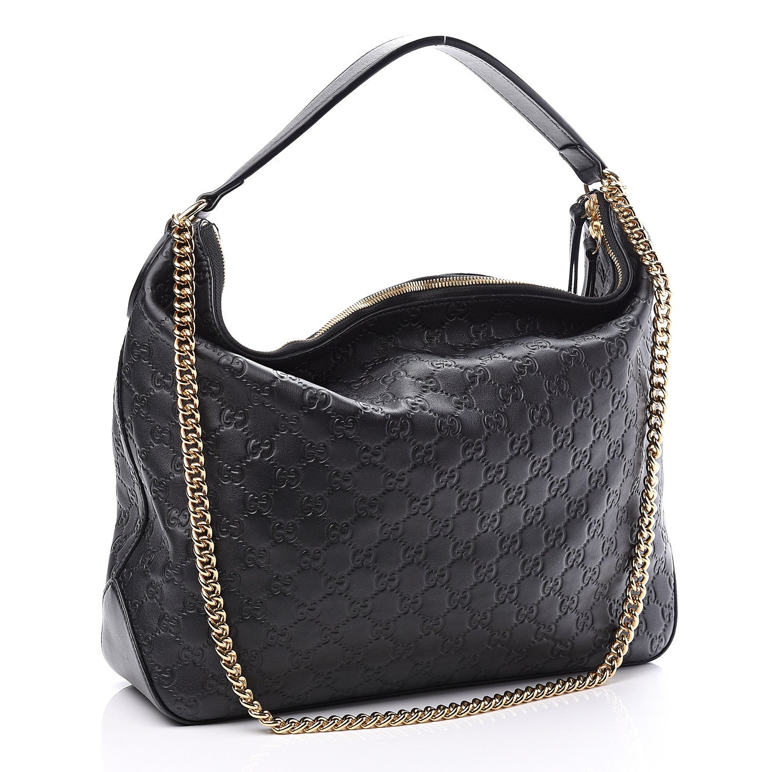 Gucci Guccissima Signature Large Linea A Hobo Black 2 of 10