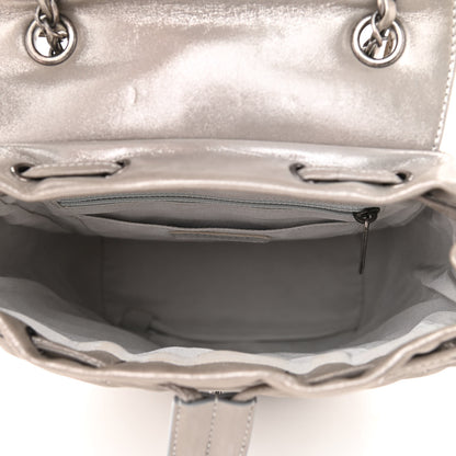 Chanel Iridescent Calfskin Chevron Quilted Small Urban Spirit Backpack Silver 5 of 10