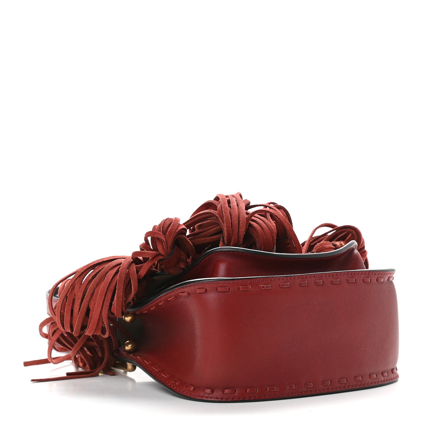 Calfskin Mini Hudson Fringe Shoulder Bag Red