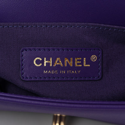 Chanel Calfskin Quilted Small Boy Flap Purple 6 of 10