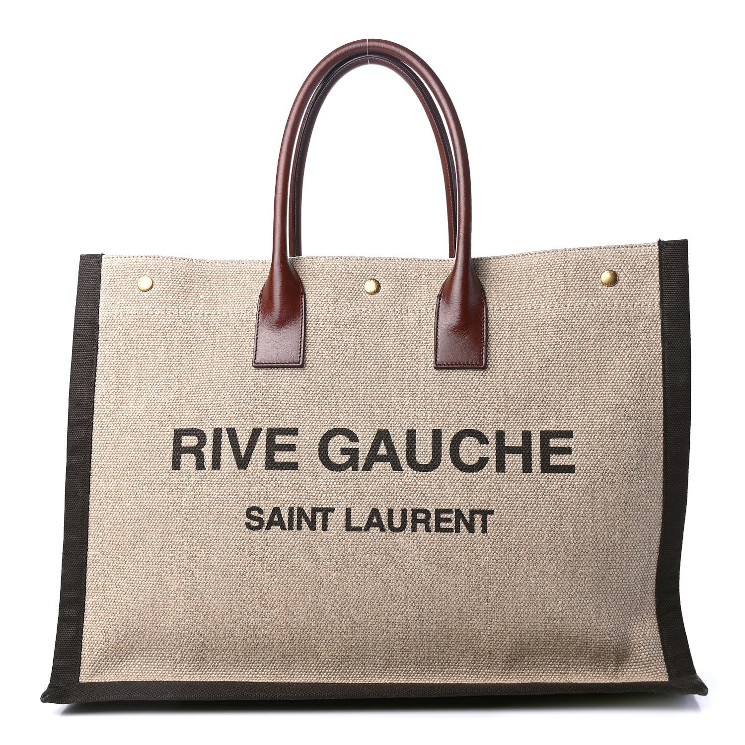 Saint Laurent Linen Calfskin Rive Gauche Tote Natural 1 of 4