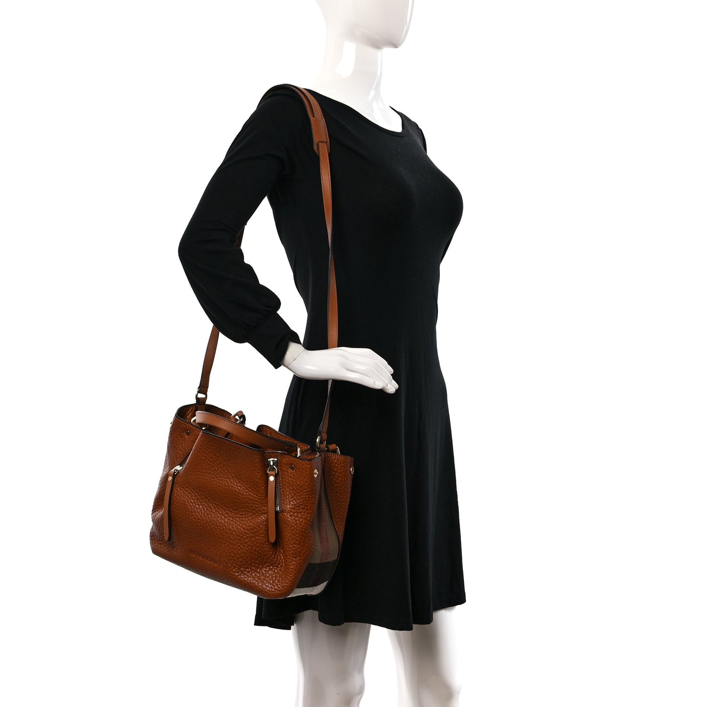 Grainy Calfskin House Check Small Maidstone Saddle Brown
