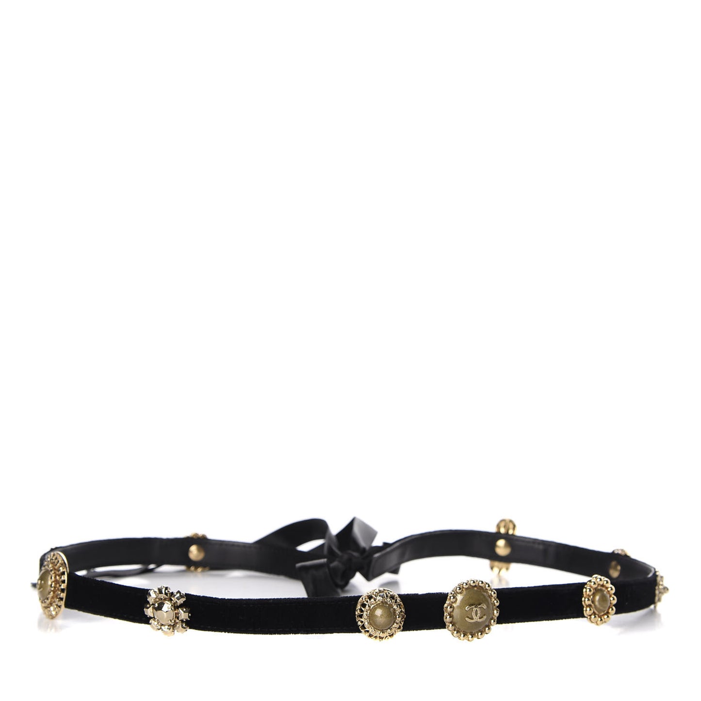 Velvet CC Belt Black Gold