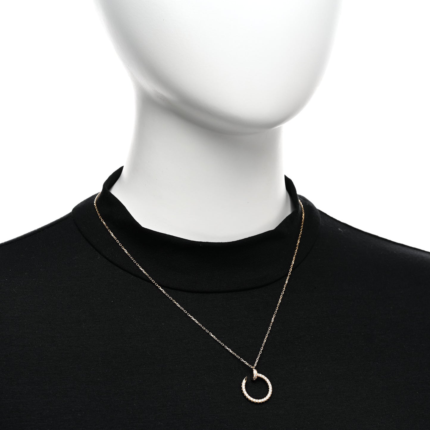 18K Yellow Gold Diamond Juste Un Clou Paved Pendant Necklace