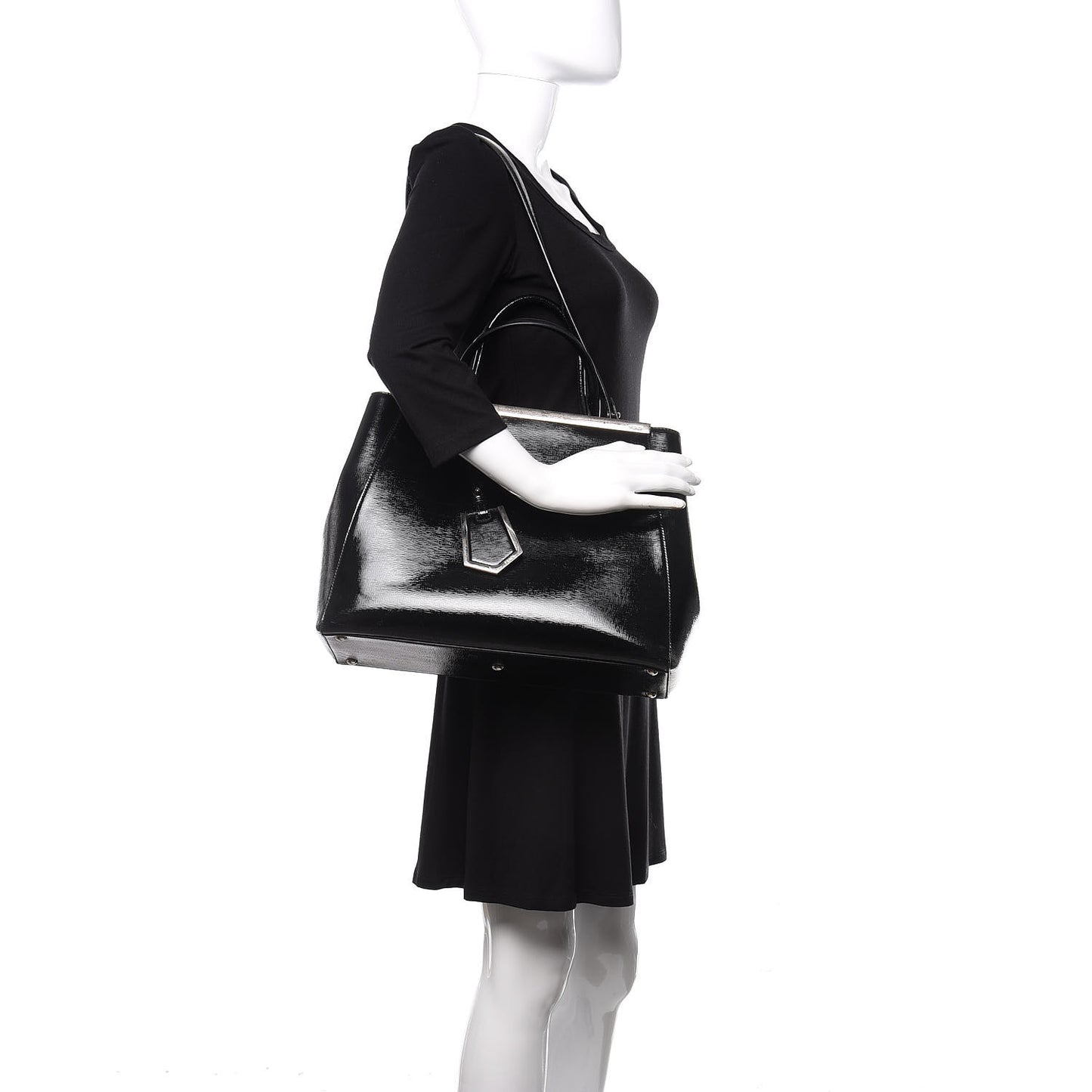 Patent Vitello Elite Regular 2Jours Tote Black