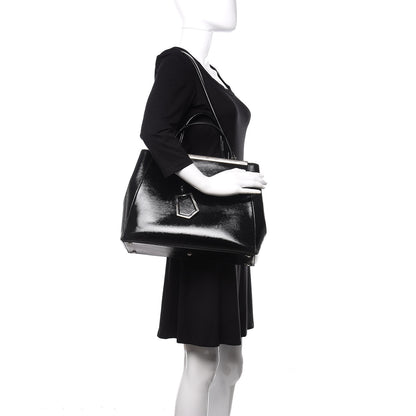 Fendi Patent Vitello Elite Regular 2Jours Tote Black 2 of 12