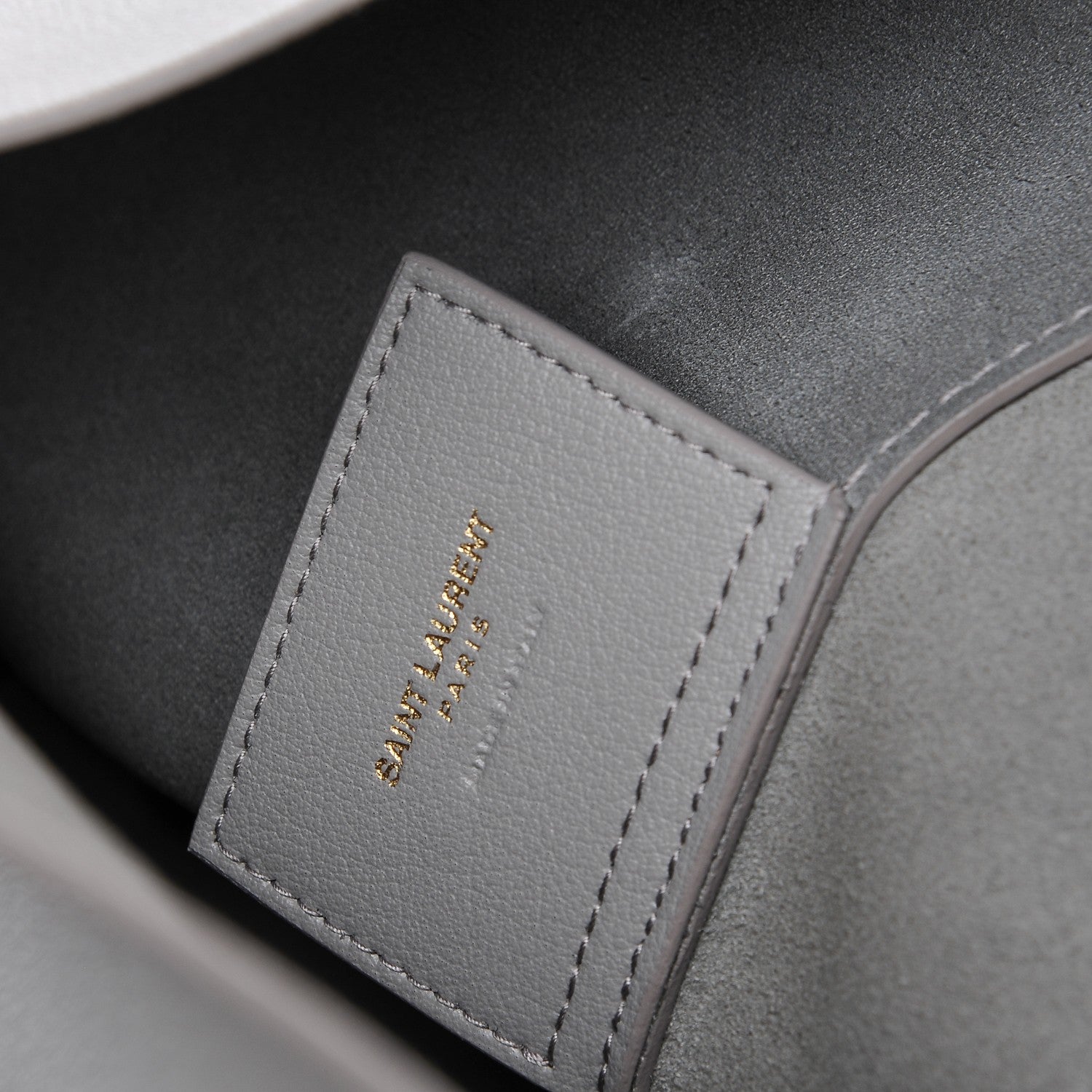 Saint Laurent Calfskin Large Shopping Tote Oyster Grey 9 of 10