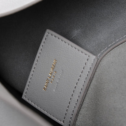 Saint Laurent Calfskin Large Shopping Tote Oyster Grey 9 of 10