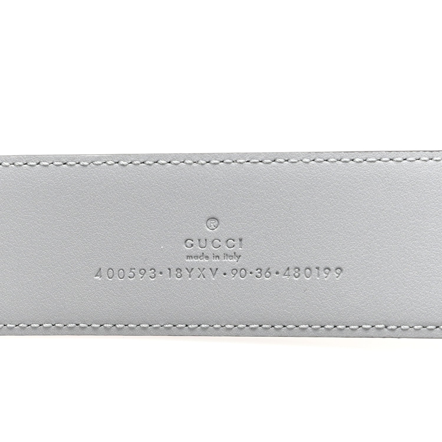 Gucci Azalea Calfskin Enamel Monochrome Double G 30mm 90 36 Belt Deep Grey 3 of 4