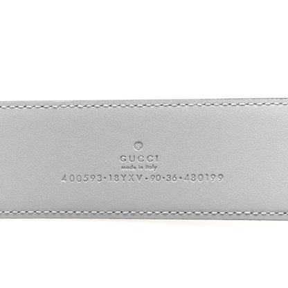 Gucci Azalea Calfskin Enamel Monochrome Double G 30mm 90 36 Belt Deep Grey 3 of 4