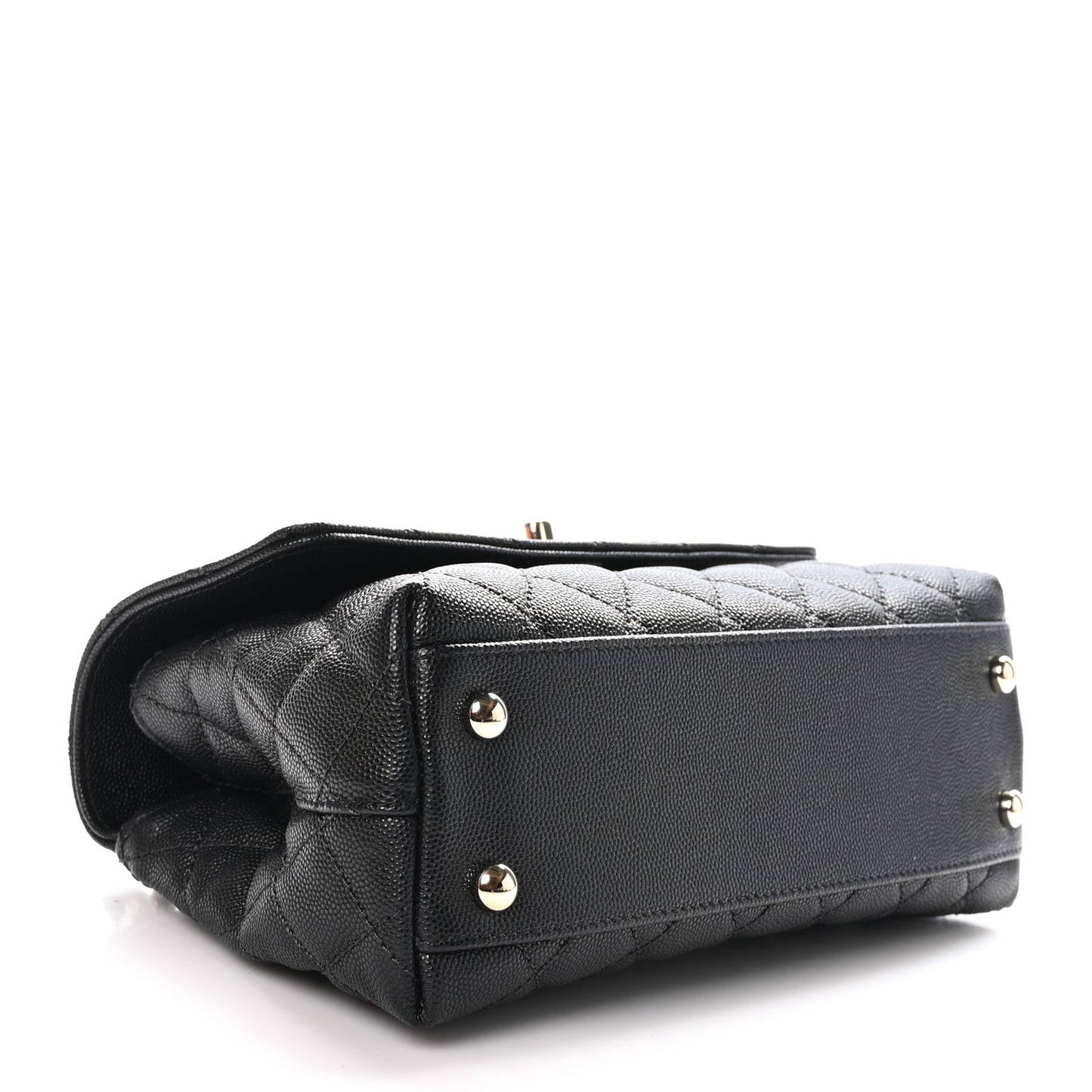 Caviar Quilted Mini Coco Handle Flap Black